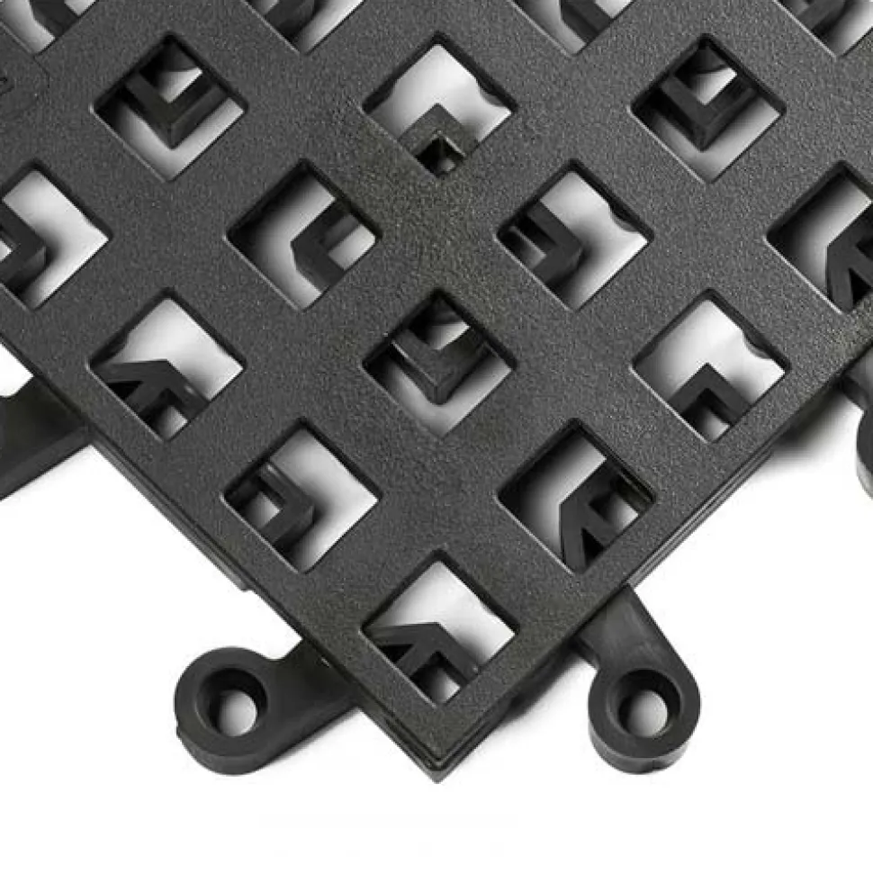 Wearwell ErgoDeck HD Open Black 18 x 18 Inch Tile Case of 10