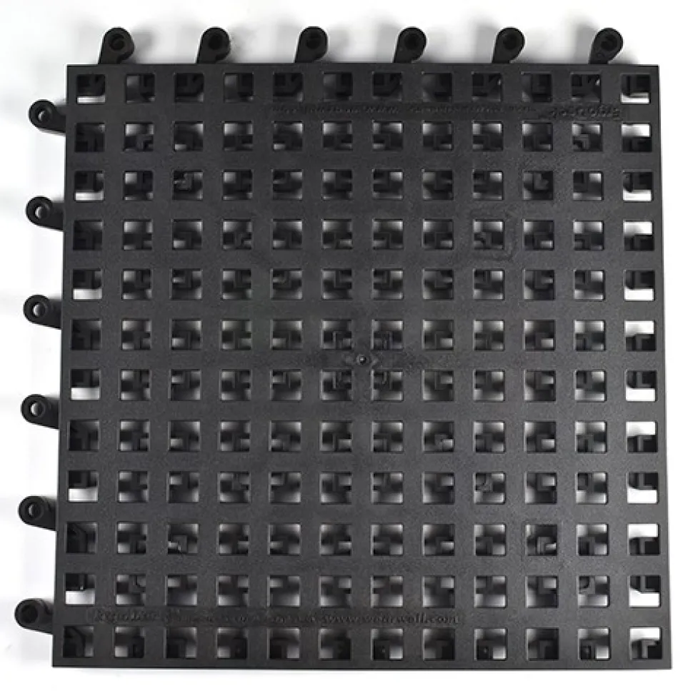 Wearwell ErgoDeck HD Open Black 18 x 18 Inch Tile Case of 10