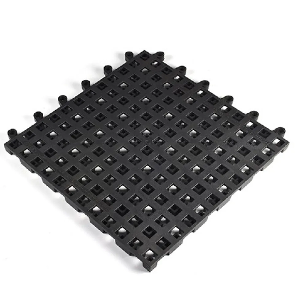 Wearwell ErgoDeck HD Open Black 18 x 18 Inch Tile Case of 10