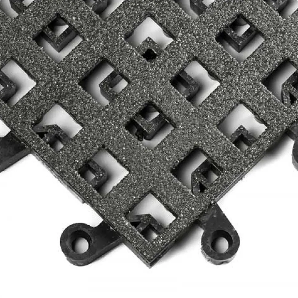 Wearwell ErgoDeck HD Open with Gritshield Black 18 x 18 Inch Tile Case of 10