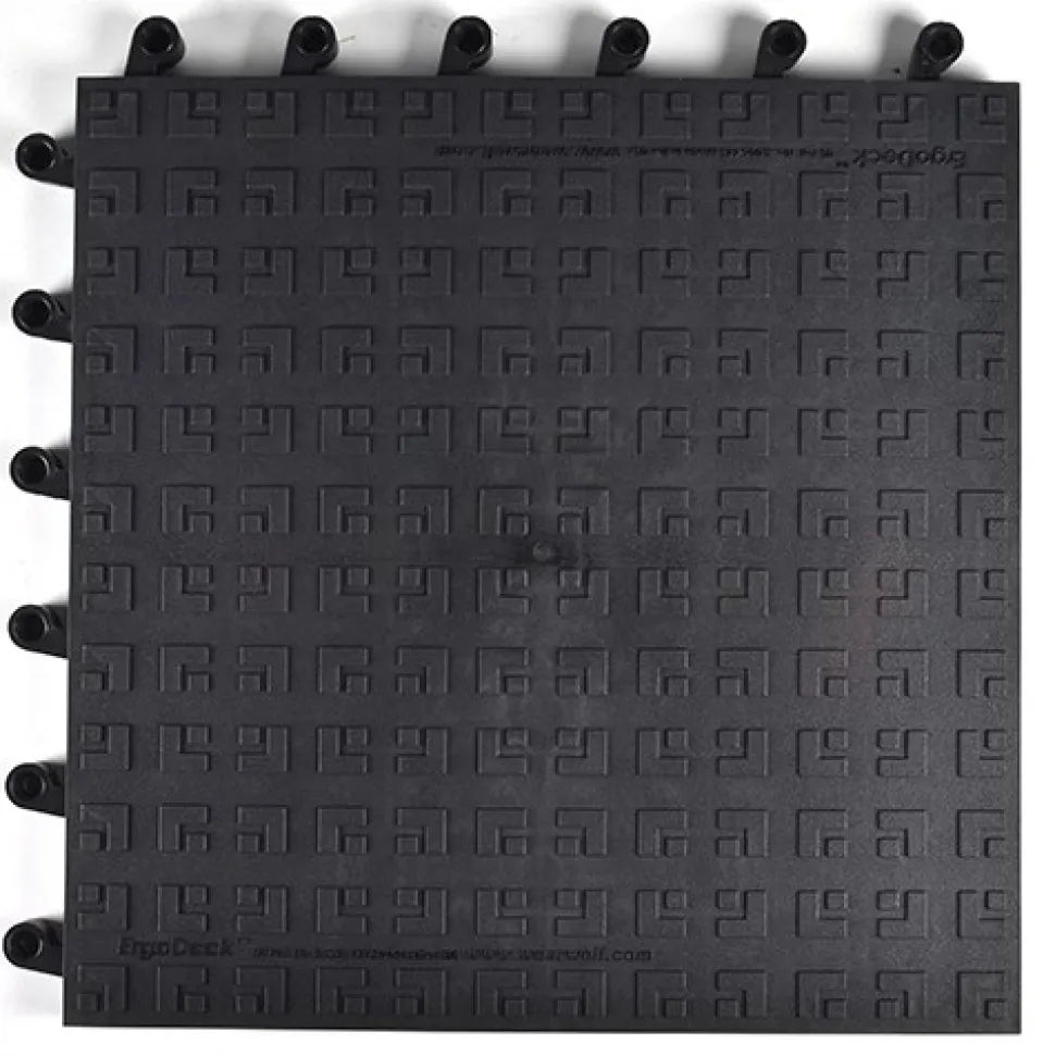 WearWell ErgoDeck HD Solid Black 18 x 18 Inch Tile Case of 10